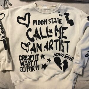 Zara Girls Graffiti Sweatshirt